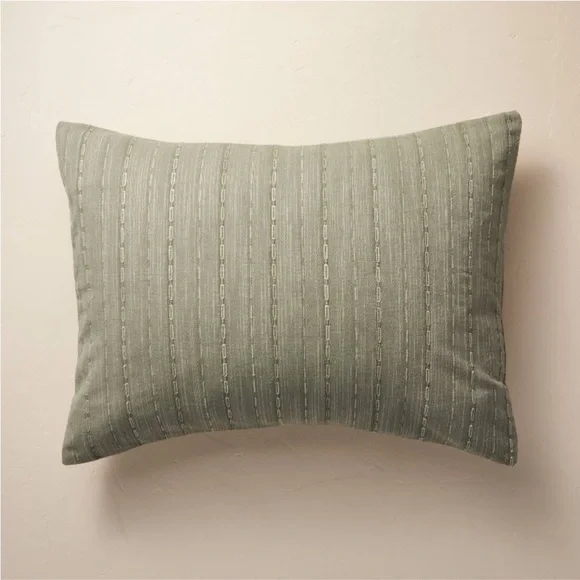 NWT 3pc Full/Queen Washed Loop Stripe Duvet Cover Set Sage Green - Hearth & Hand - Picture 6 of 6